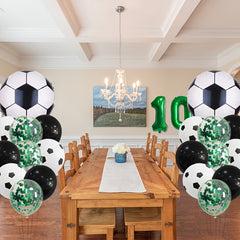 22pcs Football Balloon Set Green 81 28 Cm Number Balloon Sequin Balloon Set