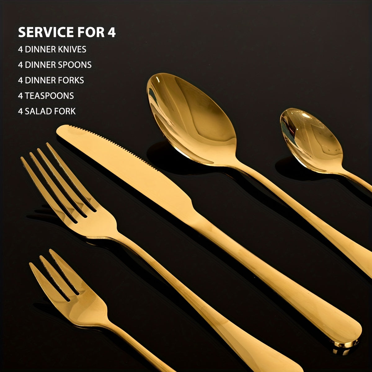 High Stainless Steel Cutlery Set Mirror Polished Fork Spoon Dishwasher Safe