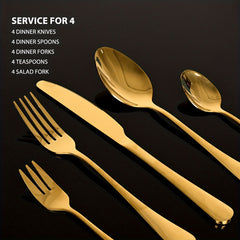 High Stainless Steel Cutlery Set Mirror Polished Fork Spoon Dishwasher Safe