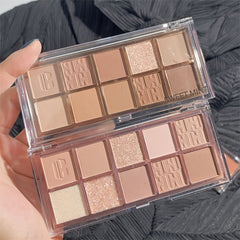 10 Shade Milk Tea Earth Tone Eyeshadow Palette Matte & Pearly Finish