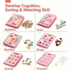 Pink Unicorn Large Board Sensory Learning Busy Board Toy