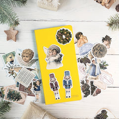 50pcs Merry Christmas Angle And Children Theme Scrapbook Stickers Pack