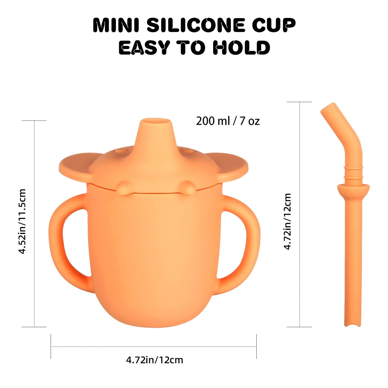 3 in 1 Silicone Training Cup with Straw Lid - 7oz