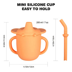3 in 1 Silicone Training Cup with Straw Lid - 7oz