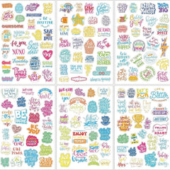 Inspirational Planner Stickers Set, 24 Sheets, Waterproof, Journal Daily Use