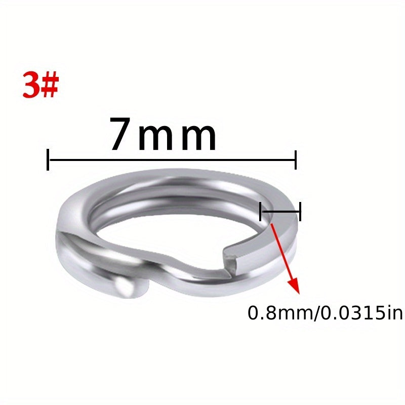 50pcs Stainless Steel Split Ring Lure Connector Fishing Tackle