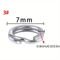 50pcs Stainless Steel Split Ring Lure Connector Fishing Tackle