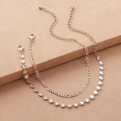 2 Pcs Sunflower Anklet Set Minimalist Foot Jewelry