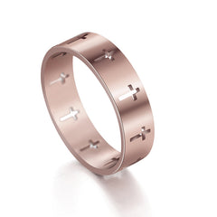 Cross Ring 18K Plated Stainless Steel for Women Girls