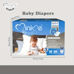 Minime Baby Diapers 3kg 3D Absorbent Core Double Elastic Wasitband