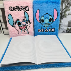 Stitch Soft Cover Notebook Set with Pink Ears Plush Texture