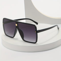 Y2K Oversized Square Sunglasses Gradient Lens Rivet Decor Glasses UV400