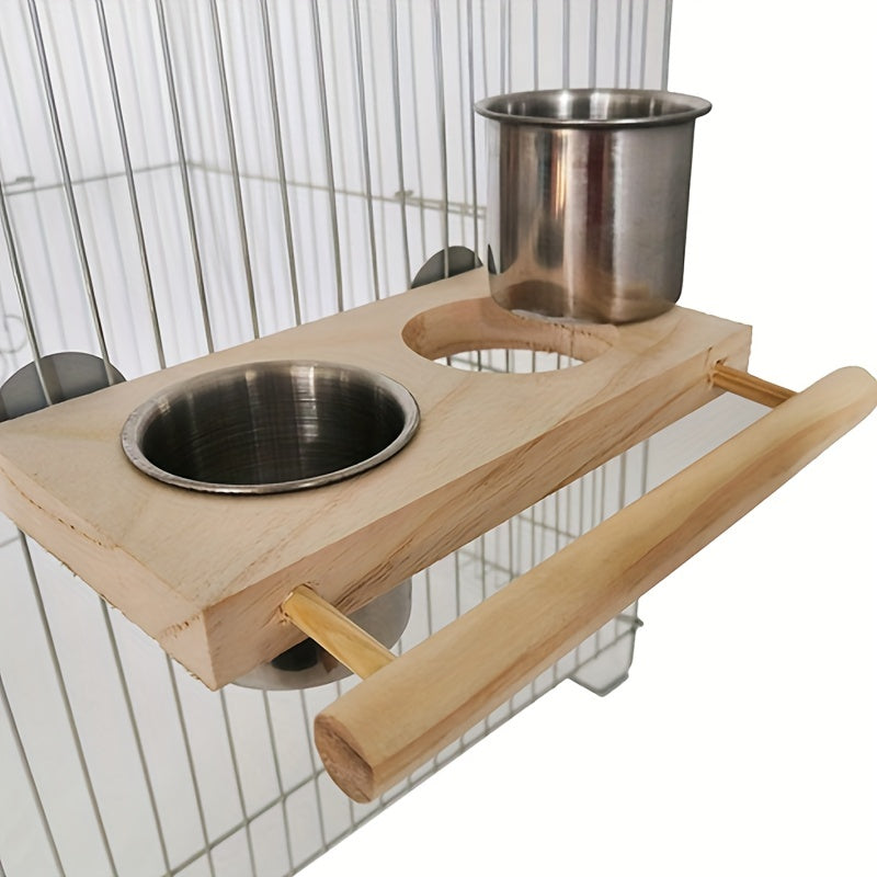 Stainless Steel Bird Feeding Cups with Double Dispensers