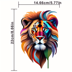 Colorful Lion Head Traveling Retro Decals Transfer Patches Heat Transfer Sticker