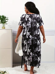  Colorblock Cat Print Nightdress