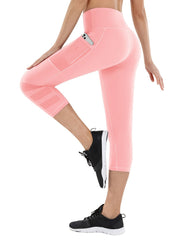 High Waist Cropped Leggings With Pocket