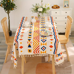 Bohemian Tablecloth Geometric Pattern Kitchen Dining Holiday Christmas Buffet