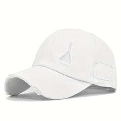 Ripped Baseball Cap Adjustable Cotton Dad Hat Casual Sun Hats