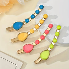 4pcs Colorful Women's Hair Clip Luminous Halloween Hair Clip