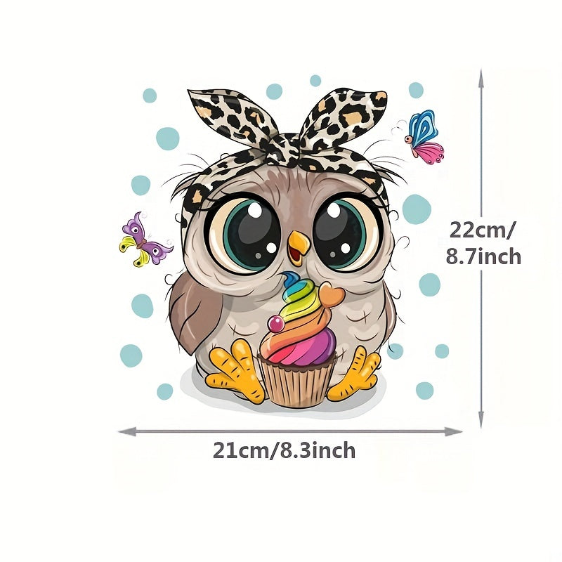 1pc Owl Animal Iron On Patches for DIY Heat Transfer Clothes TShirt