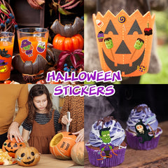 Halloween Stickers Bulk Waterproof Vinyl Stickers for Treat Bags Goodie Bags