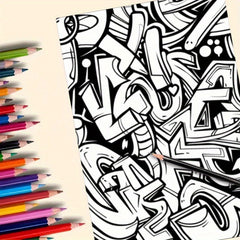 Graffiti Coloring Book for Adults, Mindfulness Relaxation