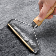 Wooden Handle Hair Remover for Dogs, Stainless Steel Double Sided