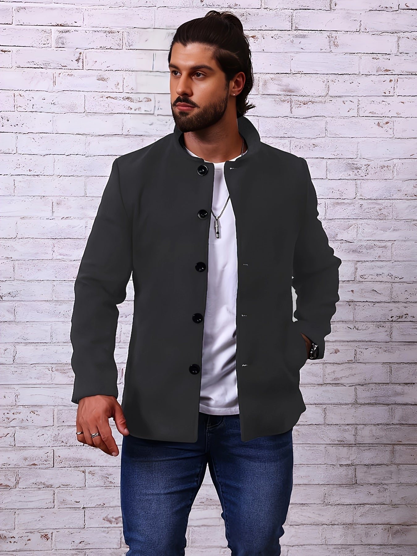 Men's Fleece Coat Lapel Casual Jacket Outdoor Activities