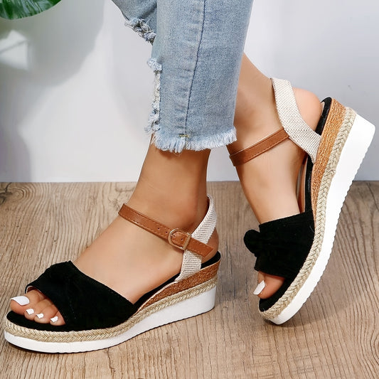 Women's Twist Knot Espadrille Wedge Sandals