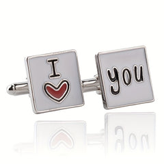 I Love You French Cufflinks for Couple