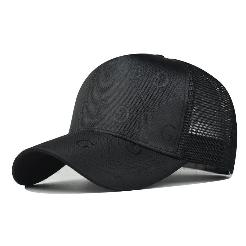 Men's Letter Print Baseball Cap Mesh Hip Hop Trucker Sun Hat