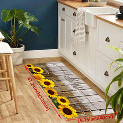 Sunflower Print Kitchen Mat Anti Slip Absorbent Bath Mat