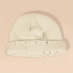 Candy Knit Hat Brooch Unisex Hip Hop Skull Hat