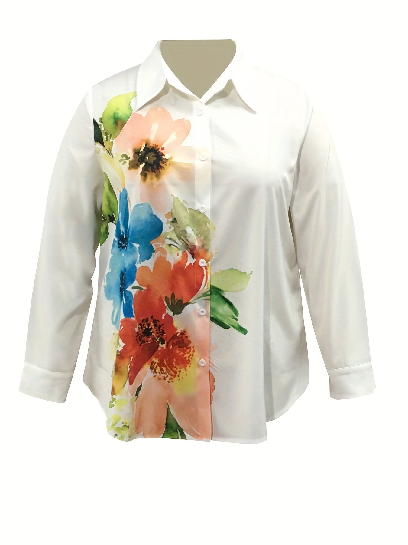  Floral Print Button Up Shirt