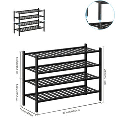 4 Tier Bamboo Shoe Rack Storage Shelf
