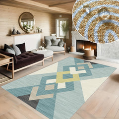 Soft Modern Geometric Carpet Floor Mat Non Slip Area Rugs for Living Room