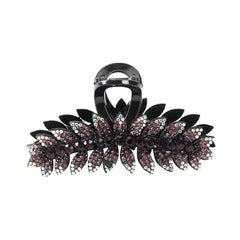 Crystal Leaf Hair Clips Vintage Rhinestone Barrette Jaw Clamp Hair Claws