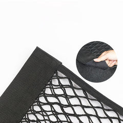 Car Trunk Organizer with Rear Net Mesh Elastic String and Sticker