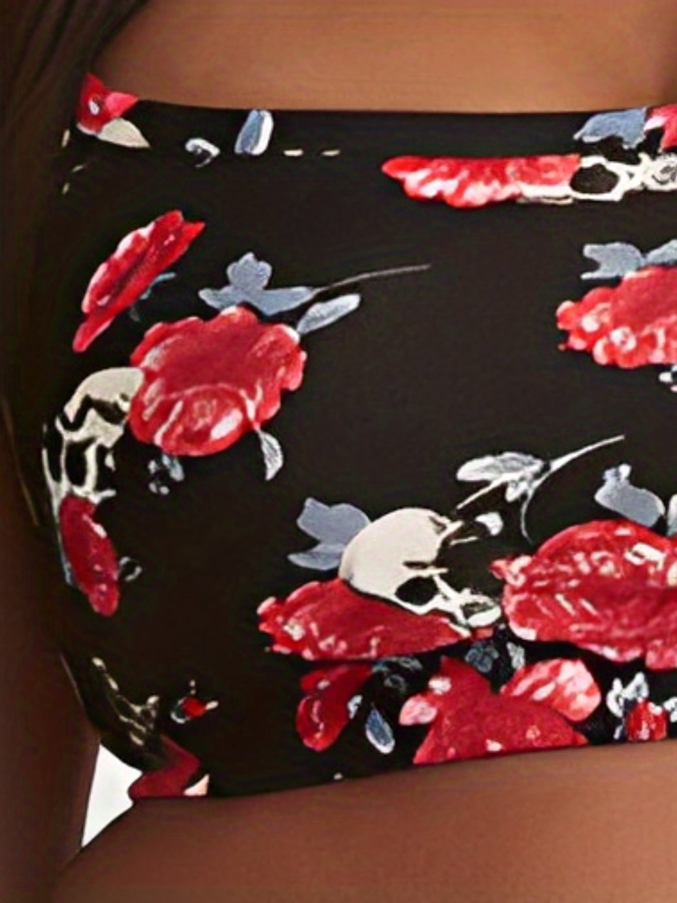  Rose & Skull Bra & Shorts Swimsuit Set