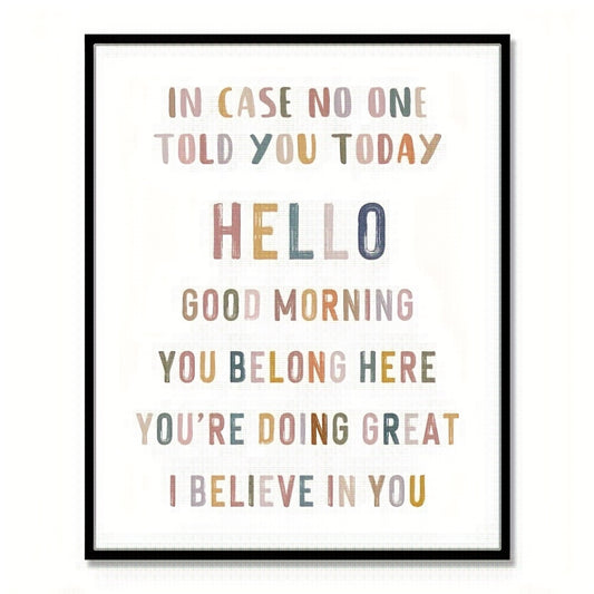 I Believe In You Classroom Wall Decor Positive Inspirational Quote 8x10in Print