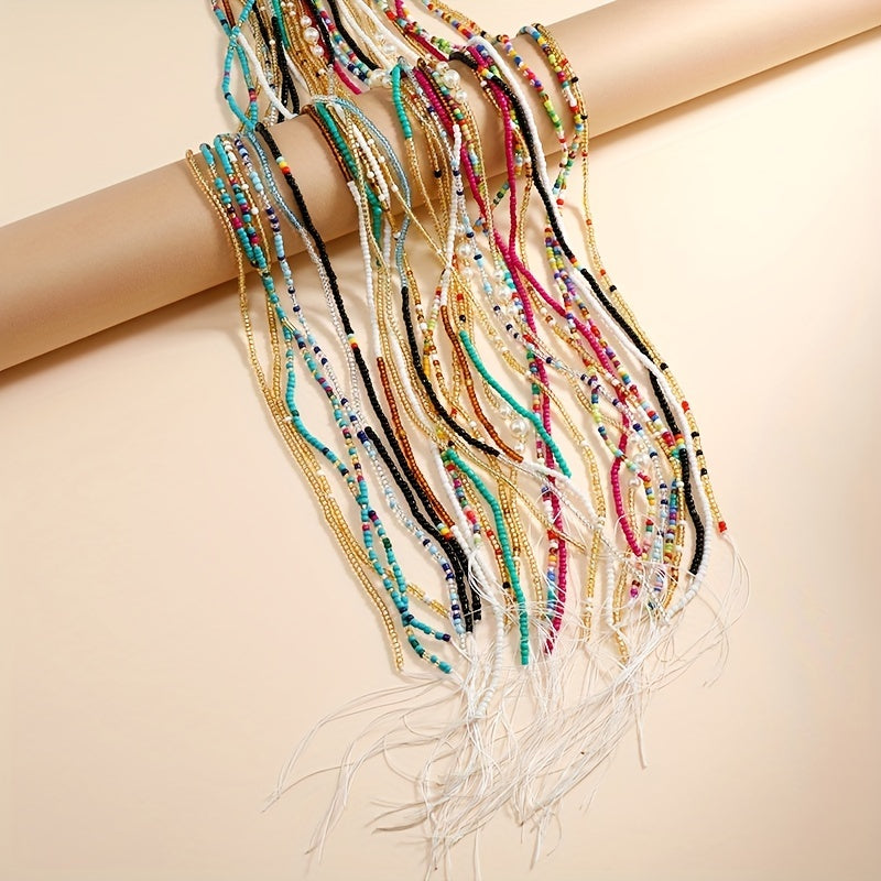Boho Waist Beads For Women Elastic Body Chains Bikini Jewelry Beach Waist Chain