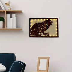 Retro Wooden LED Light Home Decoration Butterfly Series Wall Hanging