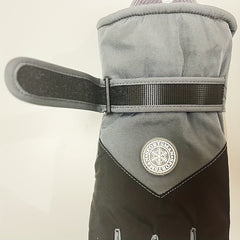 Men's Coldproof Skiing Gloves Snowflake Logo Touch Screen Magic Stickers