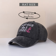 Boat Hair Don't Care Baseball Cap Embroidery Y2K Sunscreen Sports Hat