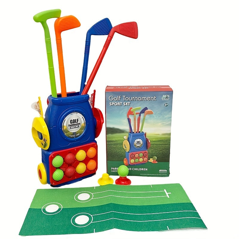 Toddler Golf Set Kids Toys Upgrade Kids Golf Cart Toy Set with 4 Clubs