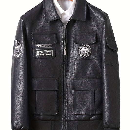 Men's Eagle Embroidered Cycling Jacket With Pocket