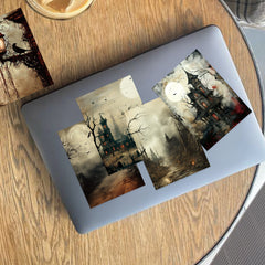 20pcs Dark Theme Retro Magic Abandoned Castle Paper for Decorating