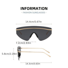 Y2K Rimless Sunglasses Gradient Lens Metal Temple Glasses
