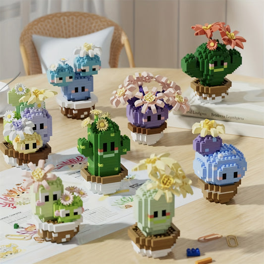 9pcs Plant Building Blocks Creative Birthday Gift