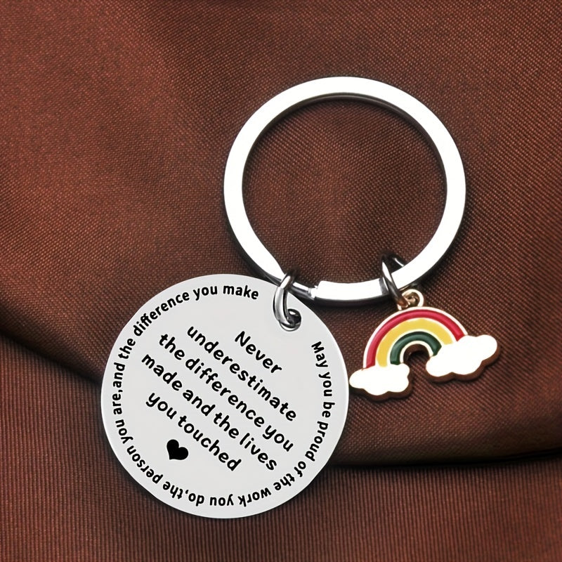 Stylish Metal Key Chain Pendant Gift for Teachers Colleagues Coworkers